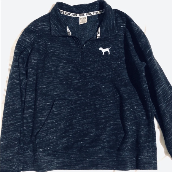 PINK Victoria's Secret Sweaters - PINK Black Quarter Zip